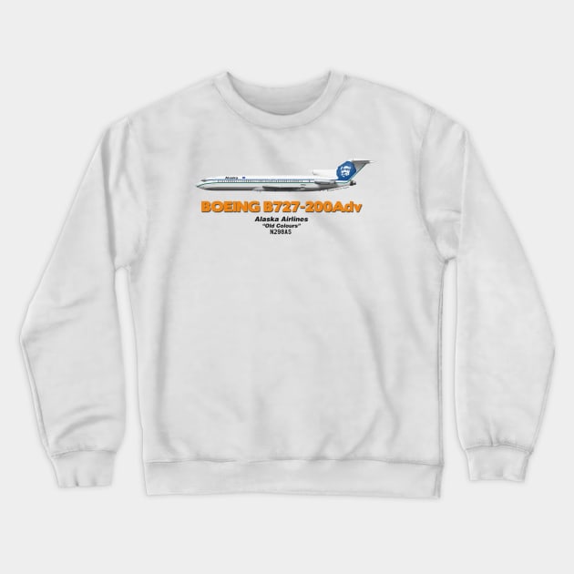 Boeing B727-200Adv - Alaska Airlines "Old Colours" Crewneck Sweatshirt by TheArtofFlying